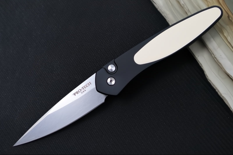 Pro Tech Newport Auto - Tuxedo Handle - S35VN Stonewash Blade