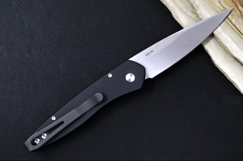Pro Tech Newport Auto - Tuxedo Handle - S35VN Stonewash Blade - Northwest Knives