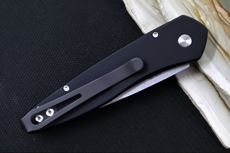 Pro Tech Newport Auto - Tuxedo Handle - S35VN Stonewash Blade