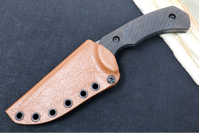 Toor Knives Mullet Outlaw - Blackwashed Finished Blade / CPM-154CM Steel / Ebony Wood Handle / Kydex Sheath