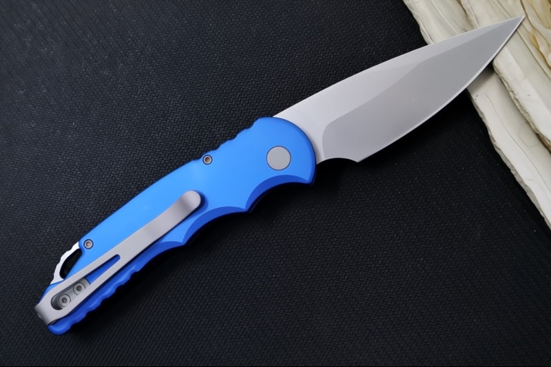 Pro Tech Tactical Response 5 Auto - Stonewash Blade / Blue Handle