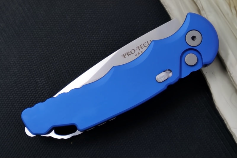 Pro Tech Tactical Response 5 Auto - Stonewash Blade / Blue Handle