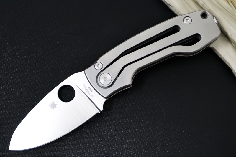Spyderco PITS2 SLIP-IT - Full Titanium Handle / M398 Steel / Satin Finish / Drop Point Blade C269TIP