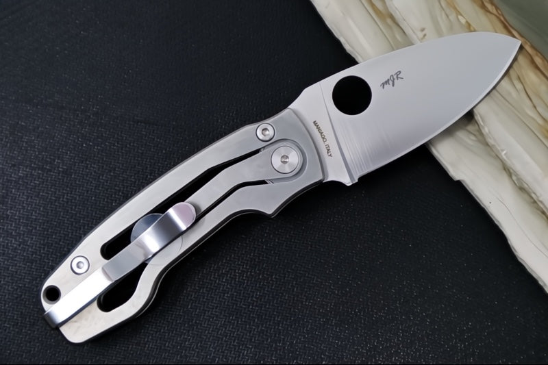 Spyderco PITS2 SLIP-IT - Full Titanium Handle / M398 Steel / Satin Finish / Drop Point Blade C269TIP - Northwest Knives