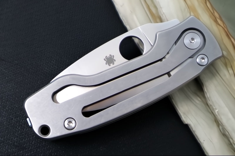 Spyderco PITS2 SLIP-IT - Full Titanium Handle / M398 Steel / Satin Finish / Drop Point Blade C269TIP - Northwest Knives