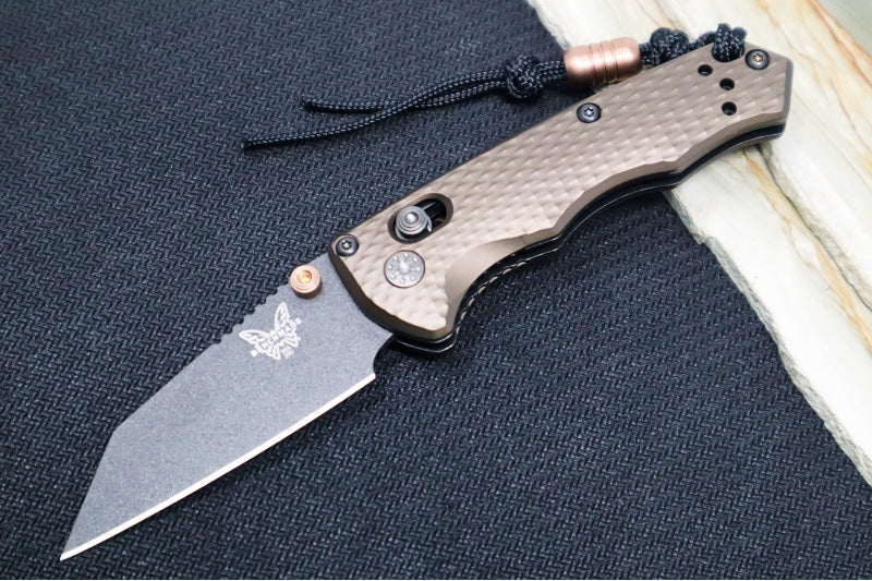 Benchmade 290BK-1 Full Immunity - Cobalt Black Cerakote Finish  / CPM-M4 Steel / Wharncliffe Blade / Flat Dark Earth Anodized Aluminum Handle