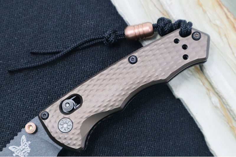 Benchmade 290BK-1 Full Immunity - Cobalt Black Cerakote Finish  / CPM-M4 Steel / Wharncliffe Blade / Flat Dark Earth Anodized Aluminum Handle