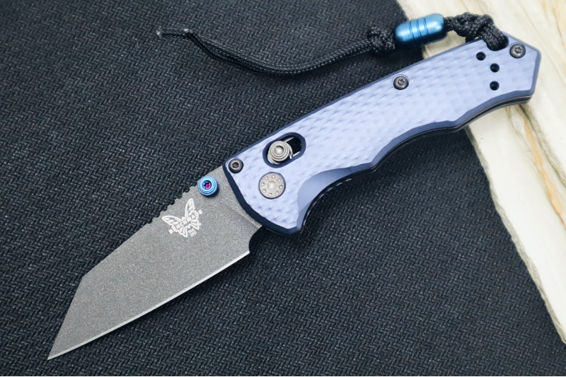 Benchmade 290BK Full Immunity - Cobalt Black Cerakote Finish  / CPM-M4 Steel / Wharncliffe Blade / Crater Blue Anodized Aluminum Handle
