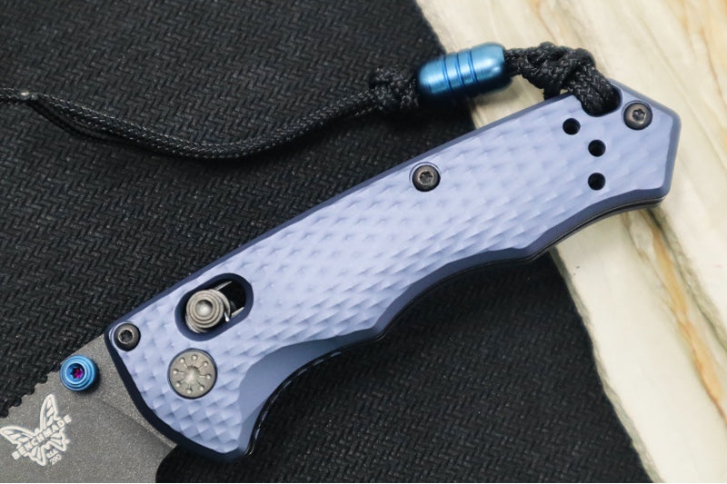 Benchmade 290BK Full Immunity - Cobalt Black Cerakote Finish  / CPM-M4 Steel / Wharncliffe Blade / Crater Blue Anodized Aluminum Handle