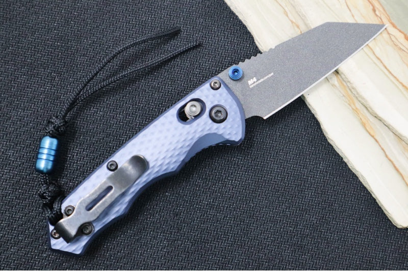 Benchmade 290BK Full Immunity - Cobalt Black Cerakote Finish  / CPM-M4 Steel / Wharncliffe Blade / Crater Blue Anodized Aluminum Handle