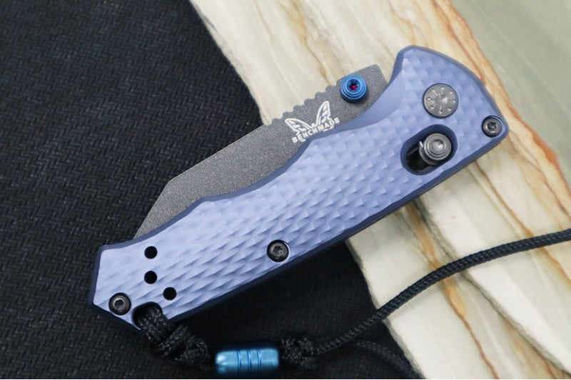 Benchmade 290BK Full Immunity - Cobalt Black Cerakote Finish  / CPM-M4 Steel / Wharncliffe Blade / Crater Blue Anodized Aluminum Handle
