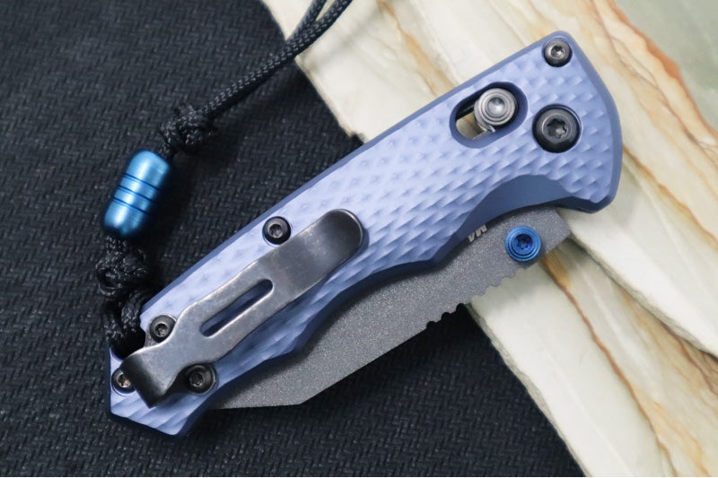 Benchmade 290BK Full Immunity - Cobalt Black Cerakote Finish  / CPM-M4 Steel / Wharncliffe Blade / Crater Blue Anodized Aluminum Handle