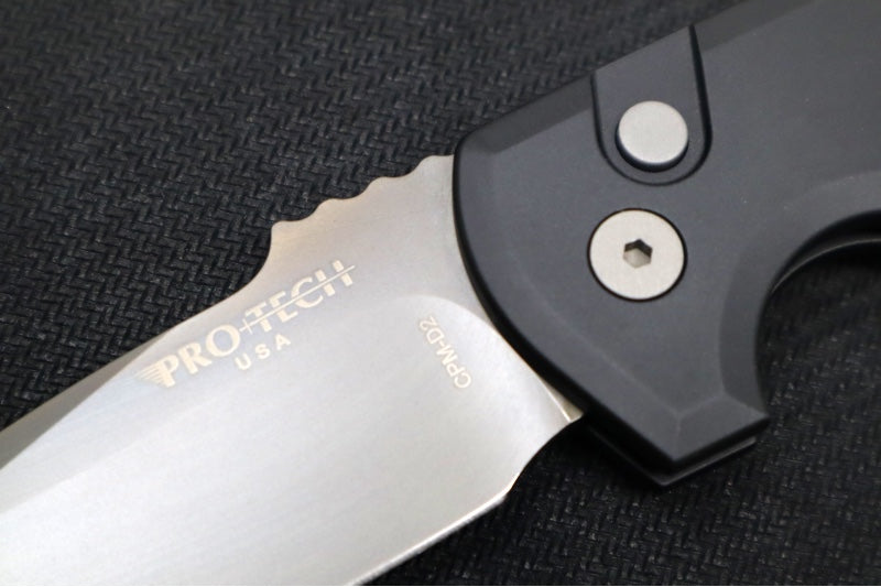 Pro Tech Rockeye Auto - Black Aluminum Handle / Smoky Grey DLC CPM-D2 Blade LG321-D2