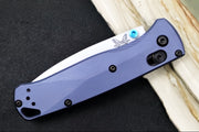 Benchmade 535SL-13 Bugout - CPM-S90V Steel / Drop Point Blade / Crushed Silver Cerakote Finish / Crater Blue Anodized Aluminum - Northwest Knives