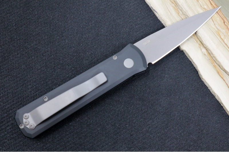 Pro Tech Godson Auto - Black Handle - 154CM Blasted Blade - Northwest Knives