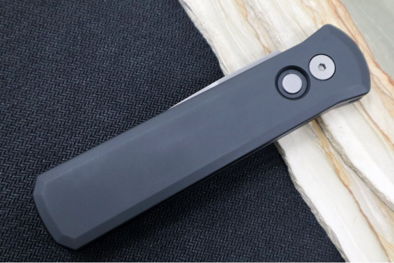 Pro Tech Godson Auto - Black Handle - 154CM Blasted Blade