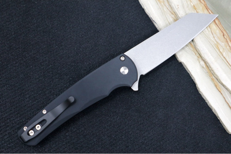 Pro Tech Malibu - Reverse Tanto Stonewash 20CV blade / Black Aluminum Handle 5201 - Northwest Knives