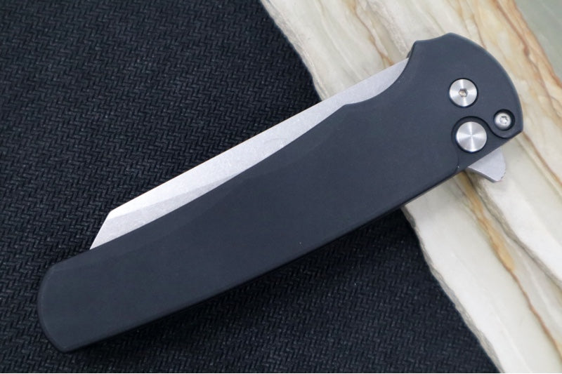 Pro Tech Malibu - Reverse Tanto Stonewash 20CV blade / Black Aluminum Handle 5201 - Northwest Knives