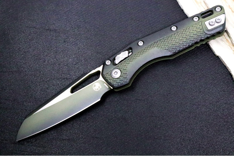 Microtech MSI Manual Folder - Bazooka Green Cerakoted Finished Blade / Bazooka Green Polymer w/ Trim-Grip Handle 210T-1PMFBO - Northwest Knives