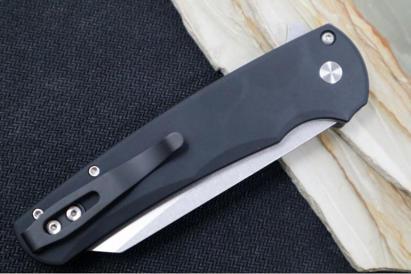 Pro Tech Malibu - Reverse Tanto Stonewash 20CV blade / Black Aluminum Handle 5201 - Northwest Knives