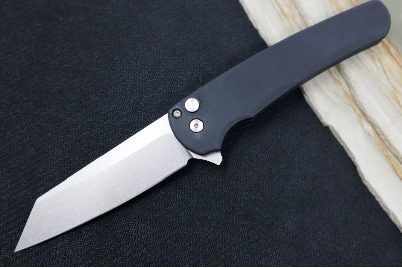 Pro Tech Malibu - Reverse Tanto Stonewash 20CV blade / Black Aluminum Handle 5201 - Northwest Knives