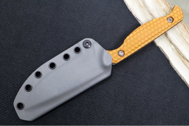 Toor Knives Mutiny Limited Edition - Black KG Gunkote Finish / CPM-154 Steel / Bounty Gold Anodized Aluminum Handle / Kydex Sheath