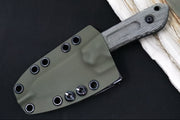Schwarz Designs Overland Sport - Green Canvas Micarta Handle / CPM-Magnacut Blade / Black Cerakote Finish / OD Green Kydex Sheath - Northwest Knives