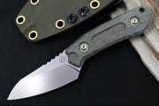 Schwarz Designs Overland Sport - Green Canvas Micarta Handle / CPM-Magnacut Blade / Stonewash Finish / OD Green Kydex Sheath - Northwest Knives
