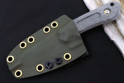Schwarz Designs Overland Sport - Green Canvas Micarta Handle / CPM-Magnacut Blade / Stonewash Finish / OD Green Kydex Sheath - Northwest Knives