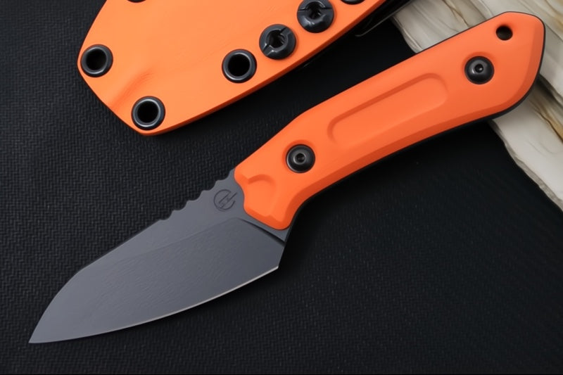 Schwarz Designs Overland Sport - Orange G-10 Handle / CPM-Magnacut Blade / Black Cerakote Finish / Orange Kydex Sheath