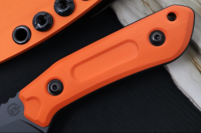 Schwarz Designs Overland Sport - Orange G-10 Handle / CPM-Magnacut Blade / Black Cerakote Finish / Orange Kydex Sheath