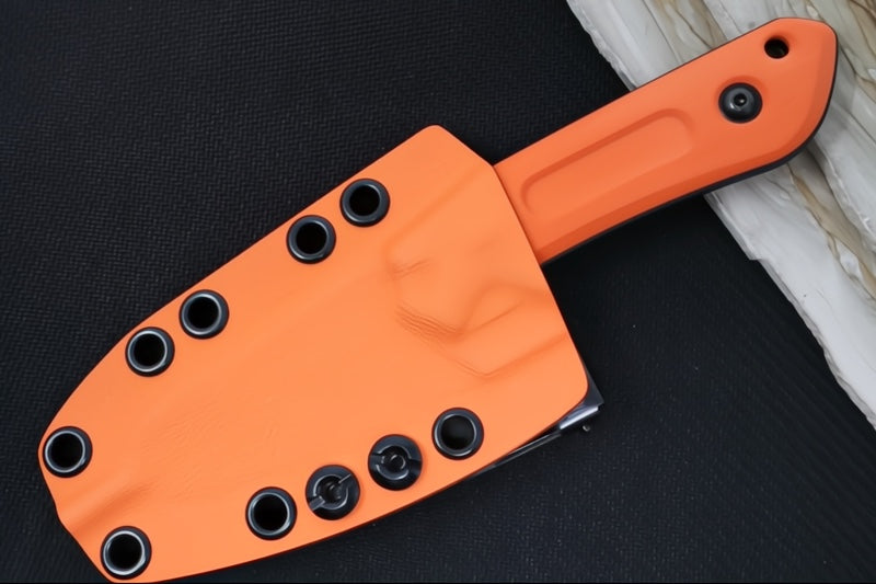 Schwarz Designs Overland Sport - Orange G-10 Handle / CPM-Magnacut Blade / Black Cerakote Finish / Orange Kydex Sheath