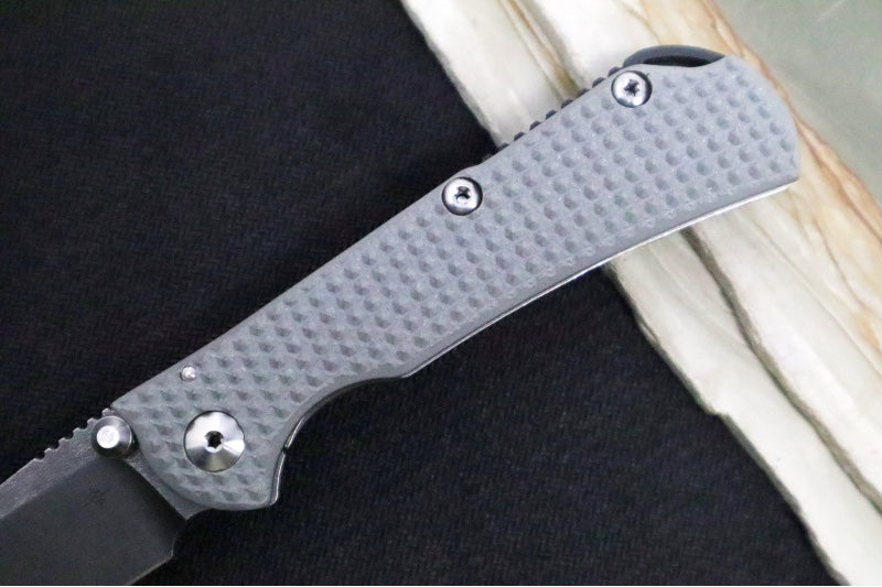 Toor Knives Chasm XLT - CPM-154CM / Black Oxide Tanto Blade / Stonewashed Titanium & Stealth Gray G-10 Handle