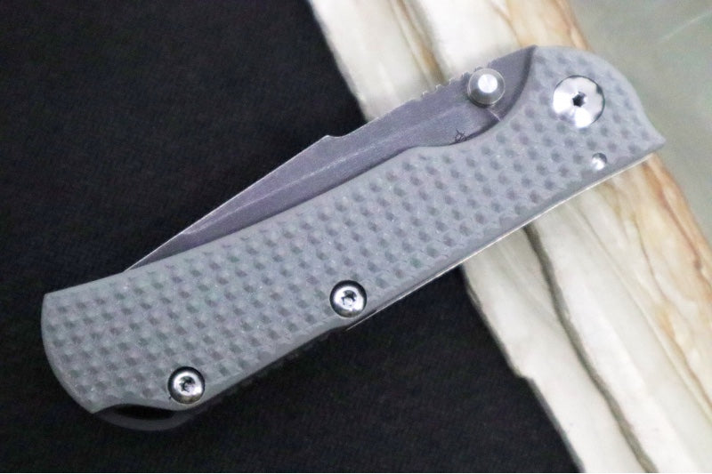 Toor Knives Chasm XLT - CPM-154CM / Black Oxide Tanto Blade / Stonewashed Titanium & Stealth Gray G-10 Handle