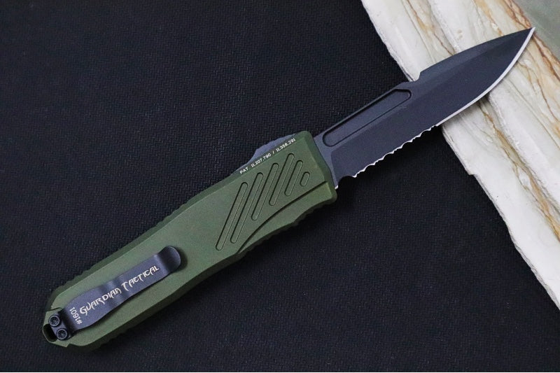 Guardian Tactical Recon 035 G2 - CPM-Magnacut Steel / Black Tactical Finish / Serrated Spear Point Blade / OD Green Anodized Aluminum Handle 98112G2