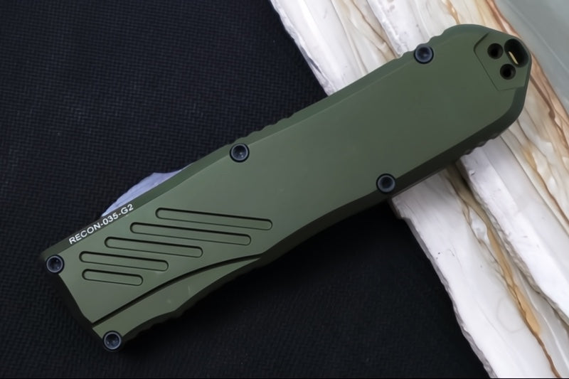 Guardian Tactical Recon 035 G2 - CPM-Magnacut Steel / Black Tactical Finish / Serrated Spear Point Blade / OD Green Anodized Aluminum Handle 98112G2
