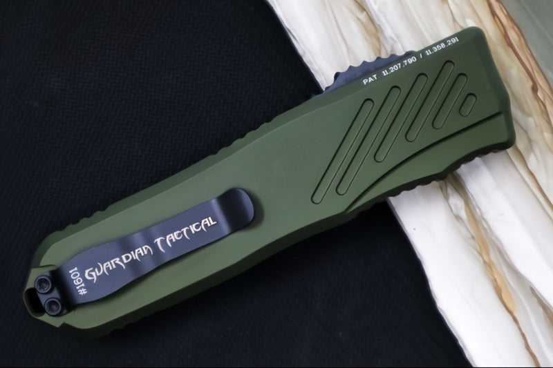 Guardian Tactical Recon 035 G2 - CPM-Magnacut Steel / Black Tactical Finish / Serrated Spear Point Blade / OD Green Anodized Aluminum Handle 98112G2