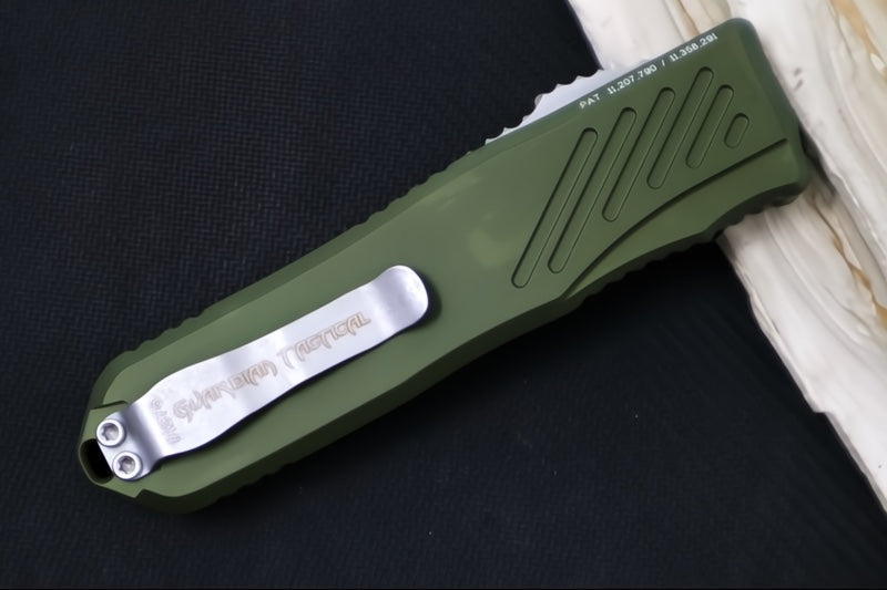 Guardian Tactical Recon 035 G2 - CPM-Magnacut Steel / Stonewashed Finish / Serrated Spear Point Blade / OD Green Anodized Aluminum Handle 98512G2 - Northwest Knives