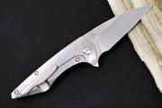 Koenig Mini Goblin - Burnished Sea Patterned Handle - Burnished Blade with Polished Flats - Stonewashed Anodized Spacer & Silver Hardware MG11999177BURN - Northwest Knives