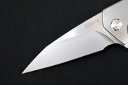 Koenig Mini Goblin - Burnished Sea Patterned Handle - Burnished Blade with Polished Flats - Stonewashed Anodized Spacer & Silver Hardware MG11999177BURN - Northwest Knives