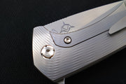 Koenig Mini Goblin - Burnished Sea Patterned Handle - Burnished Blade with Polished Flats - Stonewashed Anodized Spacer & Silver Hardware MG11999177BURN - Northwest Knives