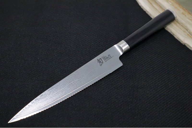 Shun Classic - 6" Serrated Utility - 69 Layered Damascus - Made in Seki City, Japan - Northwest Knives