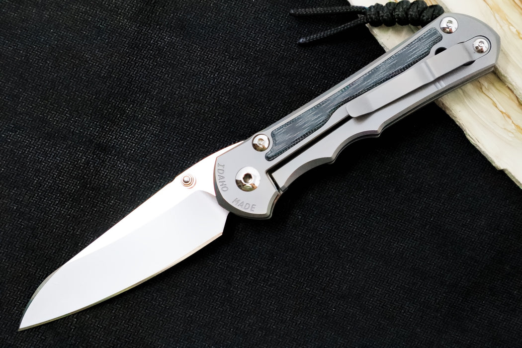 Chris Reeve Knives Large Inkosi Glass Blasted LEFT HANDED - Insingo Blade / Black Micarta Inlay / CPM-Magnacut Steel LIN-1125