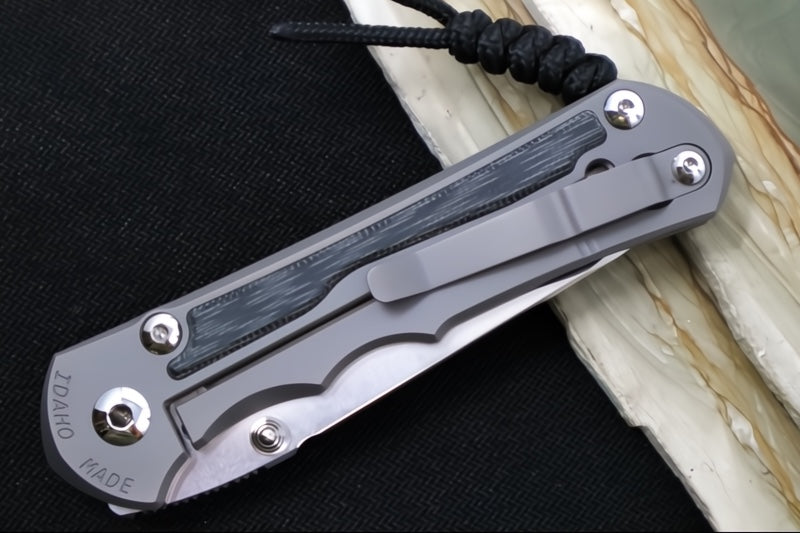 Chris Reeve Knives Large Inkosi Glass Blasted LEFT HANDED - Insingo Blade / Black Micarta Inlay / CPM-Magnacut Steel LIN-1125