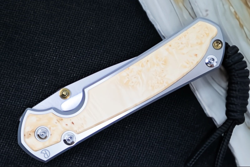 Chris Reeve Knives Small Sebenza 31 LEFT HAND - Drop Point Blade / CPM-Magnacut Steel / Box Elder Inlay S31-1629 (A1)