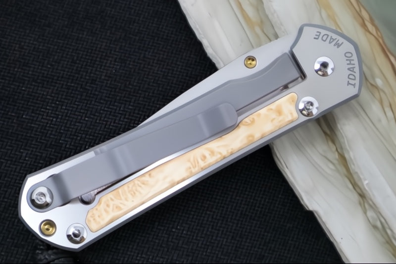 Chris Reeve Knives Small Sebenza 31 LEFT HAND - Drop Point Blade / CPM-Magnacut Steel / Box Elder Inlay S31-1629 (A1)