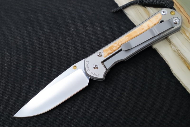 Chris Reeve Knives Small Sebenza 31 LEFT HAND - Drop Point Blade / CPM-Magnacut Steel / Box Elder Inlay S31-1629 (A2)