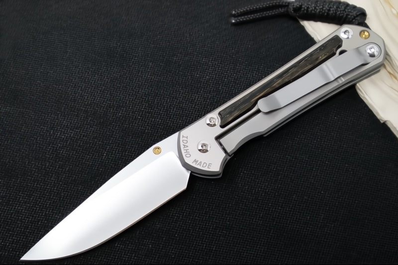 Chris Reeve Knives Small Sebenza 31 LEFT HAND - Drop Point Blade / CPM-Magnacut Steel / Bog Oak Inlay S31-1621 (A1)