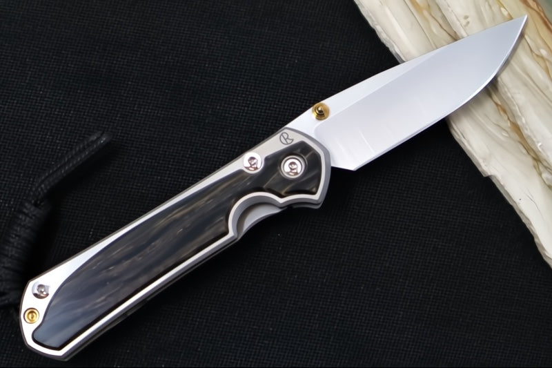 Chris Reeve Knives Small Sebenza 31 LEFT HAND - Drop Point Blade / CPM-Magnacut Steel / Bog Oak Inlay S31-1621 (A1)