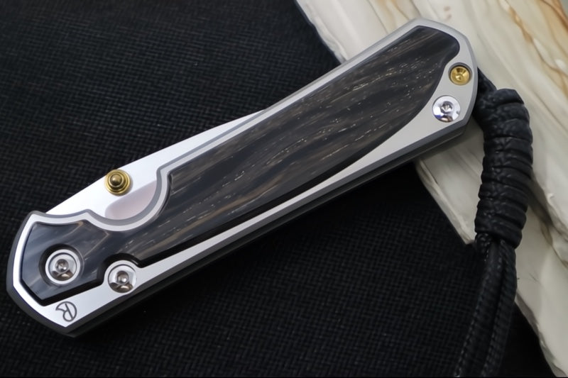 Chris Reeve Knives Small Sebenza 31 LEFT HAND - Drop Point Blade / CPM-Magnacut Steel / Bog Oak Inlay S31-1621 (A1)